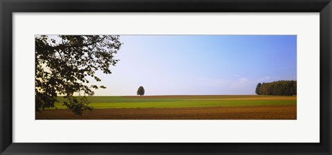 Framed Plowed  field, Germany Print