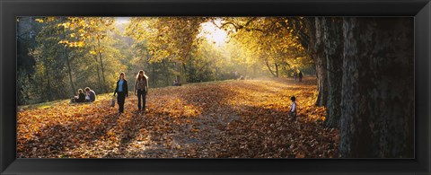 Framed Group Of People In A Park, Tuebingen, Baden-Wurttemberg, Germany Print