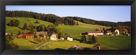 Framed High Angle View Of A Village, Black Forest, Baden-Wurttemberg, Germany Print