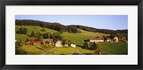 Framed High Angle View Of A Village, Black Forest, Baden-Wurttemberg, Germany Print