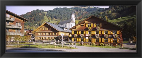 Framed Church In A Village, Bregenzerwald, Vorarlberg, Austria Print