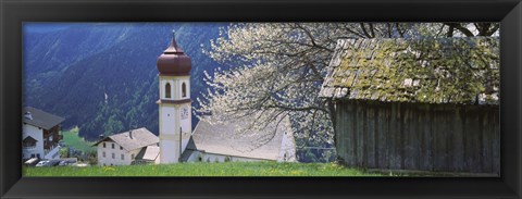 Framed Buildings on a hillside, Tirol, Austria Print