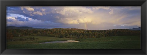 Framed Clouds over a landscape, Eden, Vermont, New England, USA Print