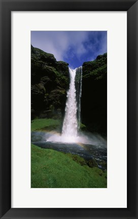 Framed Waterfall in the forest, Kvernufoss, Iceland Print