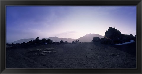 Framed Silhouette of mountains, Central Highlands, Iceland Print