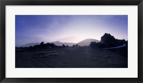 Framed Silhouette of mountains, Central Highlands, Iceland Print