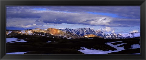 Framed Clouds over snowcapped mountains, Fjallabak, Central Highlands, Iceland Print