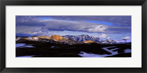 Framed Clouds over snowcapped mountains, Fjallabak, Central Highlands, Iceland Print