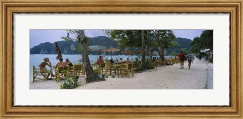 Framed Restaurant on the beach, Ko Phi Phi Don, Phi Phi Islands, Thailand Print