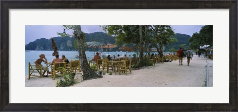 Framed Restaurant on the beach, Ko Phi Phi Don, Phi Phi Islands, Thailand Print