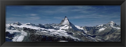 Framed Snow on mountains, Matterhorn, Valais, Switzerland Print