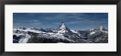 Framed Snow on mountains, Matterhorn, Valais, Switzerland Print