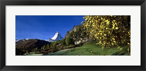 Framed Low angle view of a snowcapped mountain, Matterhorn, Valais, Switzerland Print