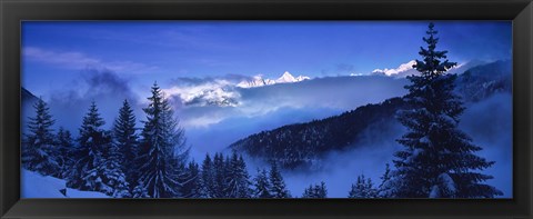 Framed Trees on a polar landscape, Simplon Pass, Switzerland Print