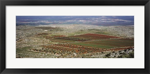 Framed Panoramic view of a landscape, Aleppo, Syria Print