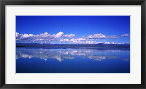 Framed Reflection of clouds in water, Olfusa, Iceland Print