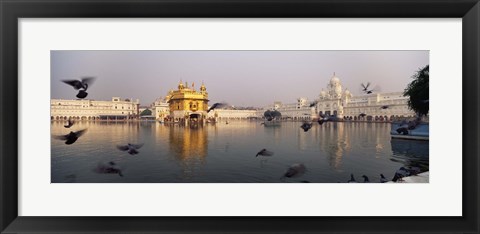 Framed Reflection of a temple in a lake, Golden Temple, Amritsar, Punjab, India Print