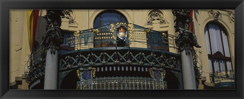 Framed Low angle view of the balcony of a government building, Municipal House, Prague, Czech Republic Print