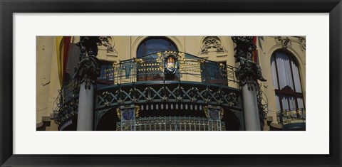 Framed Low angle view of the balcony of a government building, Municipal House, Prague, Czech Republic Print