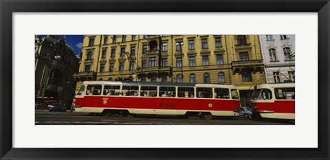 Framed Electric train on a street, Prague, Czech Republic Print