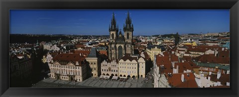 Framed High angle view of a cityscape, Prague Old Town Square, Old Town, Prague, Czech Republic Print