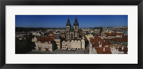 Framed High angle view of a cityscape, Prague Old Town Square, Old Town, Prague, Czech Republic Print