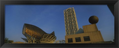 Framed Low angle view of a building, Olympic Port, Golden Whale, Barcelona, Catalonia, Spain Print