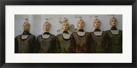 Framed Group of mannequins in a market stall, Tripoli, Libya Print