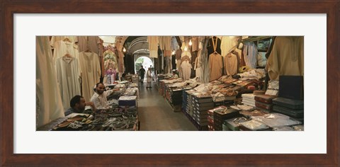 Framed Clothing stores in a market, Souk Al-Liffa, Tripoli, Libya Print