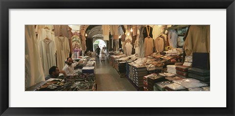 Framed Clothing stores in a market, Souk Al-Liffa, Tripoli, Libya Print