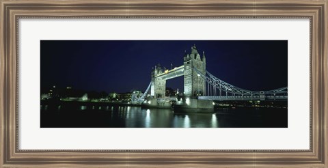 Framed Bridge across a river, Tower Bridge, Thames River, London, England Print