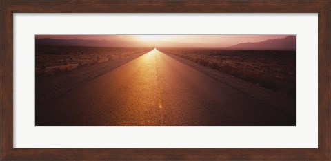 Framed Road passing through a desert, Nevada, USA Print