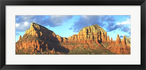 Framed Chapel on rock formations, Chapel Of The Holy Cross, Sedona, Arizona, USA Print