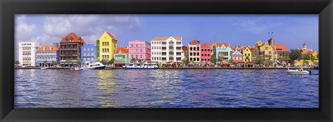 Framed Buildings at the waterfront, Willemstad, Curacao, Netherlands Antilles Print