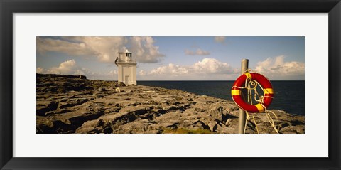 Framed Lighthouse on a landscape, Blackhead Lighthouse, The Burren, County Clare, Republic Of Ireland Print