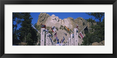 Framed Statues on a mountain, Mt Rushmore, Mt Rushmore National Memorial, South Dakota, USA Print