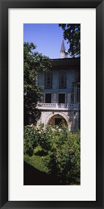 Framed Formal garden in front of a building, Baghdad Pavilion, Topkapi Palace, Istanbul, Turkey Print