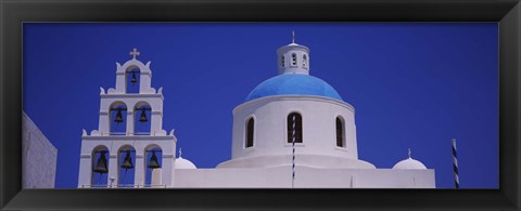 Framed High section view of a church, Oia, Santorini, Greece Print