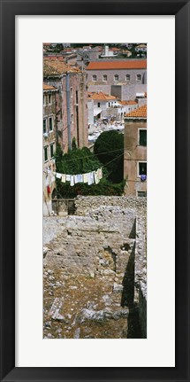 Framed High angle view of the old ruins in a town, Dubrovnik, Croatia Print