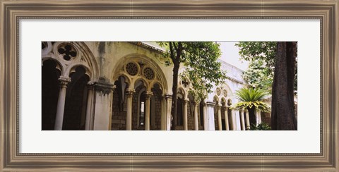 Framed Trees in front of a monastery, Dominican Monastery, Dubrovnik, Croatia Print