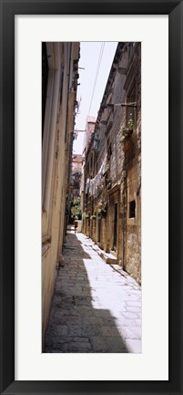 Framed Buildings along an alley in old city, Dubrovnik, Croatia Print