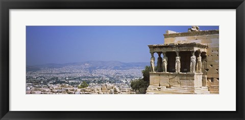 Framed City viewed from a temple, Erechtheion, Acropolis, Athens, Greece Print