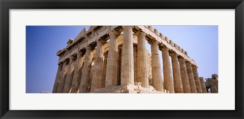 Framed Old ruins of a temple, Parthenon, Acropolis, Athens, Greece Print