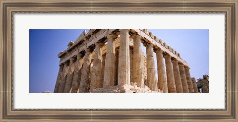 Framed Old ruins of a temple, Parthenon, Acropolis, Athens, Greece Print