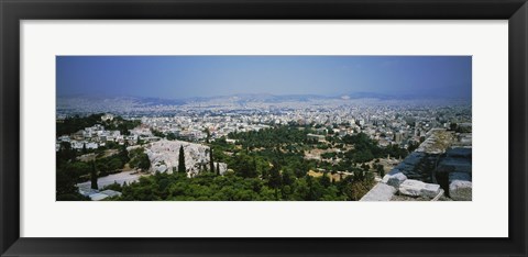 Framed High angle view of a city, Acropolis, Athens, Greece Print