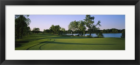 Framed Lake on a golf course, White Deer Run Golf Club, Vernon Hills, Lake County, Illinois, USA Print