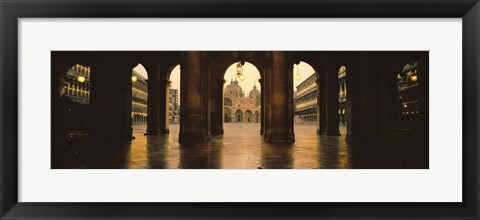 Framed Arcade of a building, St. Mark&#39;s Square, Venice, Italy (Sepia) Print