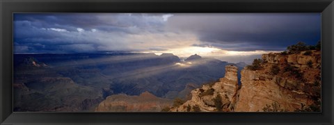 Framed Rock formations in a national park, Yaki Point, Grand Canyon National Park, Arizona Print