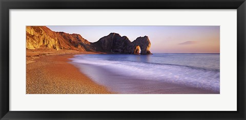 Framed Rock formations on the seaside, Durdle Door, Dorset, England Print