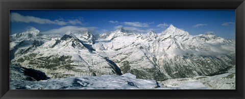 Framed Mountains covered with snow, Matterhorn, Switzerland Print